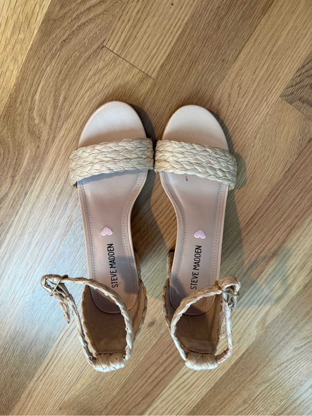 Steve Madden Girl’s Cream Braided Strap Sandals